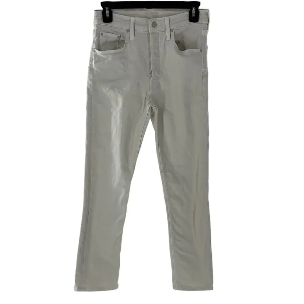 Mother White Cream Puffs Tomcat Ankle Straight Leg Jeans